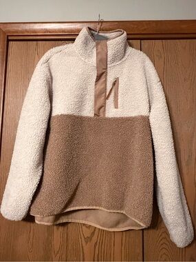 Avalanche Cream and Tan Sherpa Pullover
